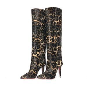 NEW Christian Louboutin Astrilarge Botta 100 Pony Kitty Pointed Toe Boots 36.5